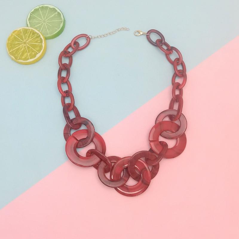 

Акриловое колье-подвеска для женщин, современные геометрические винтажные аксессуары красный