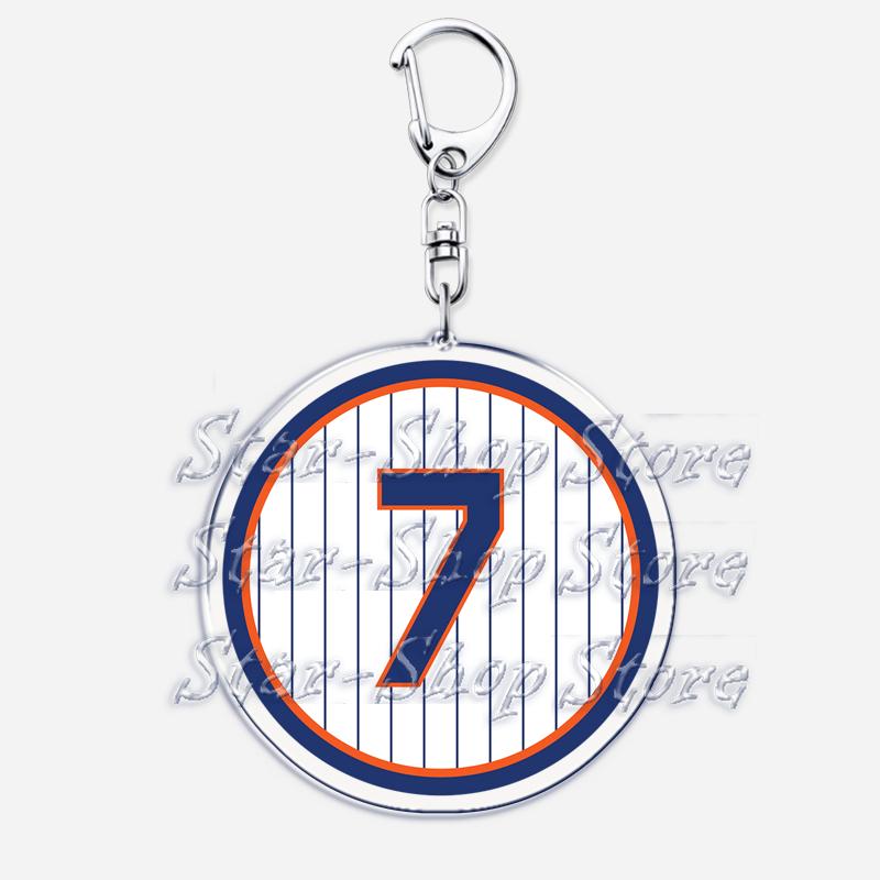 Popular Baseball Jersey Player Number Keychains for Accessories Bag New York Sports Keyrings Jewelry Friends Fans Gifts
