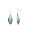 Earrings Vintage Bohemian Turquoise Oval Carved Hollow Earrings Earrings Women