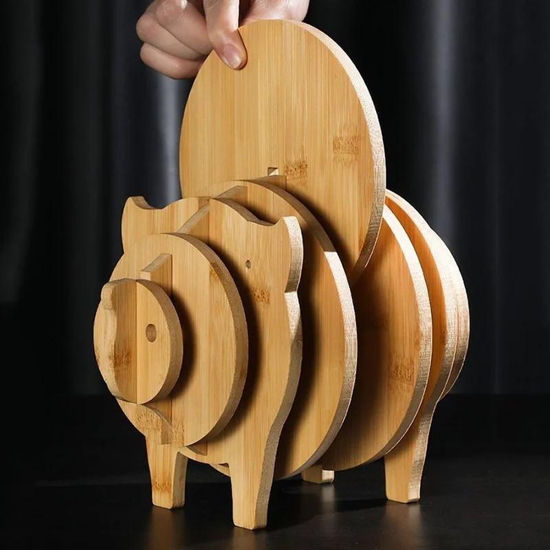 Multi Wood Tray Wood Saucer Flower Pot Tray Cup Pad Coaster Plate Kitchen Decorative Plate Creative Coaster Coffee Cup Mat
