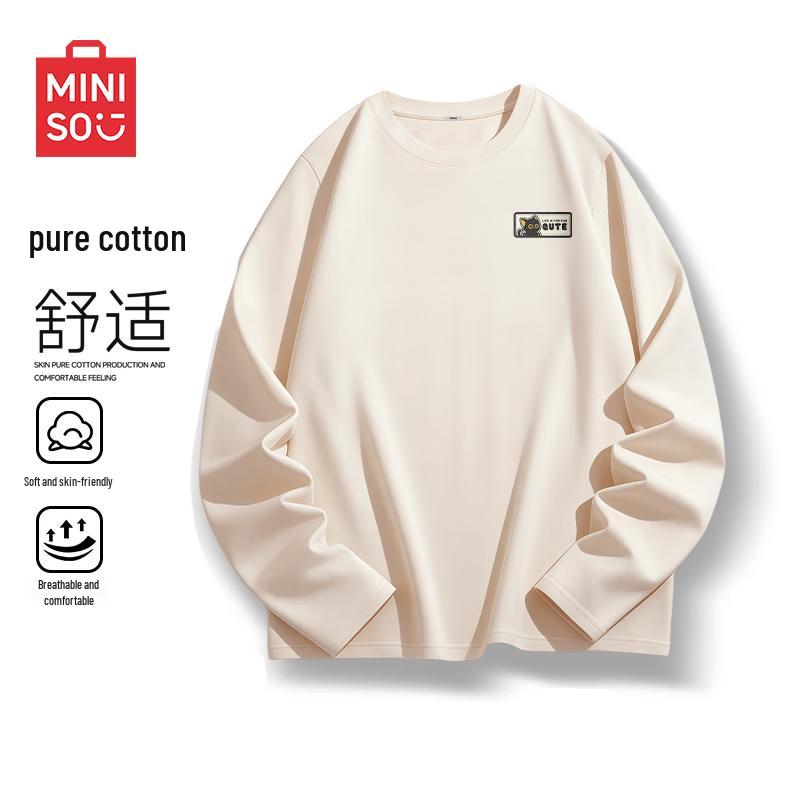 MINISO Men's Pure Cotton Long-Sleeve T-Shirt