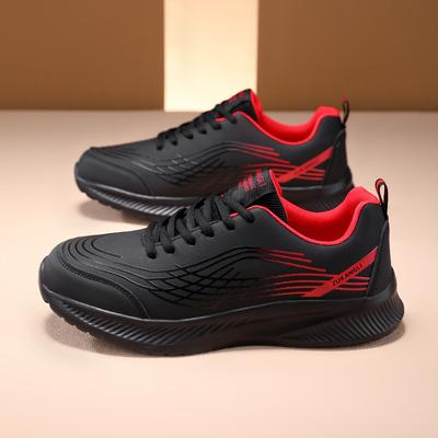 Children's New Men's Shoes Autumn Leather Waterproof Black Casual Versatile Running Shoes Men's Shock-absorbing Lightweight Sports Shoes