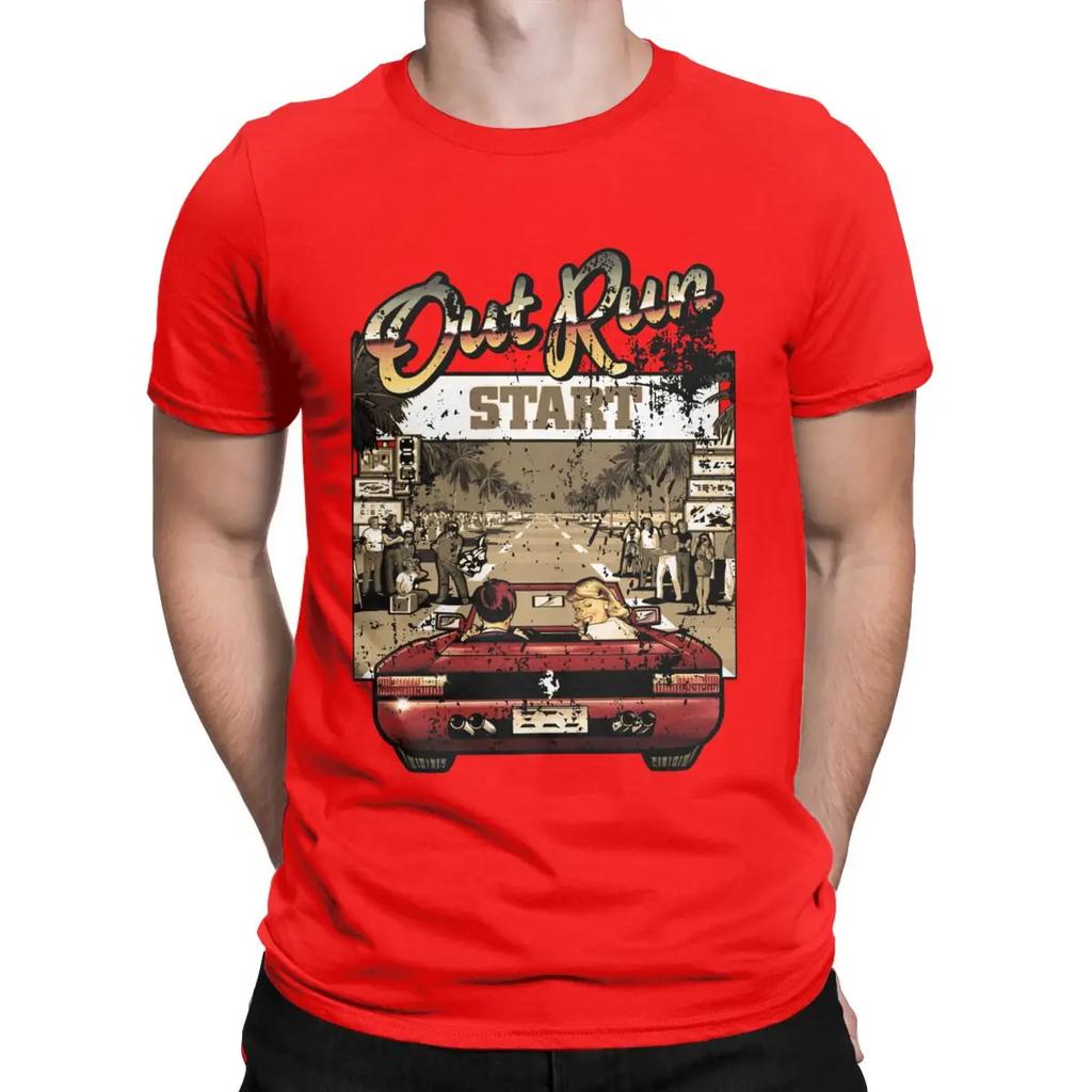 Out Run Video Game Retro Gaming Design clothing Pure Cotton Casual T-Shirts Round Neck Short Sleeve Clothes Birthday Gift