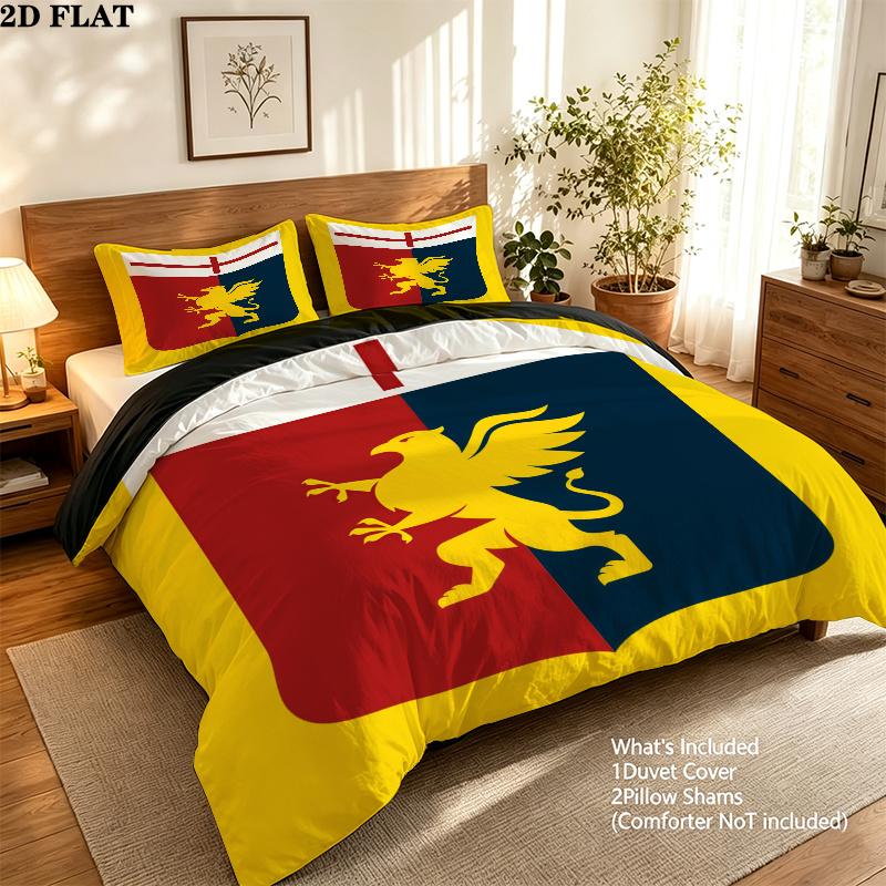Genoa CFC Pattern Bedding Home Decoration Birthday Gift ( 1 duvet cover + 2 pillowcase, without core),fan merchandise.
