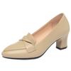 5.5cm 7cm Elegant Office Ladies Soft Leather Shoes Shallow Mouth Heeled Shoes Spring 2025 Trend Med Block Heels Shoes for Work