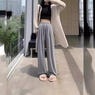 New Women's Spring Autumn Lazy Pants High Waist Casual Drape Versatile Drag Straight Legged Pants