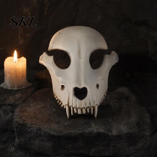 Breathable Skull Face Masque Halloween Sheep Head Masque, Full Cosplay Accessory, Animal Design Realistic Scary for Masquerade Party Spooky