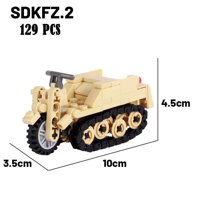 

WW2 Military North Africa Tank Truck Series Building Blocks German Britain Soldier Figures Army Vehicle Cannon Weapon Bricks Toy