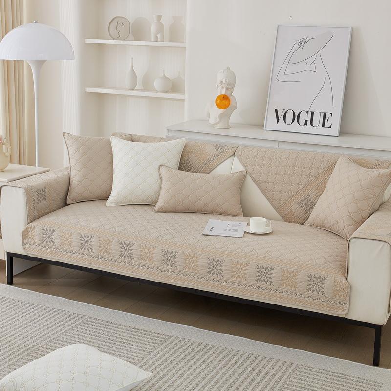 Sofa Cushion Pure Cotton Four Seasons Simple Cloth Cotton Seat Cushions Modern Universal Cover Cloth Backrest Non-Slip Sofa Cover Towel
