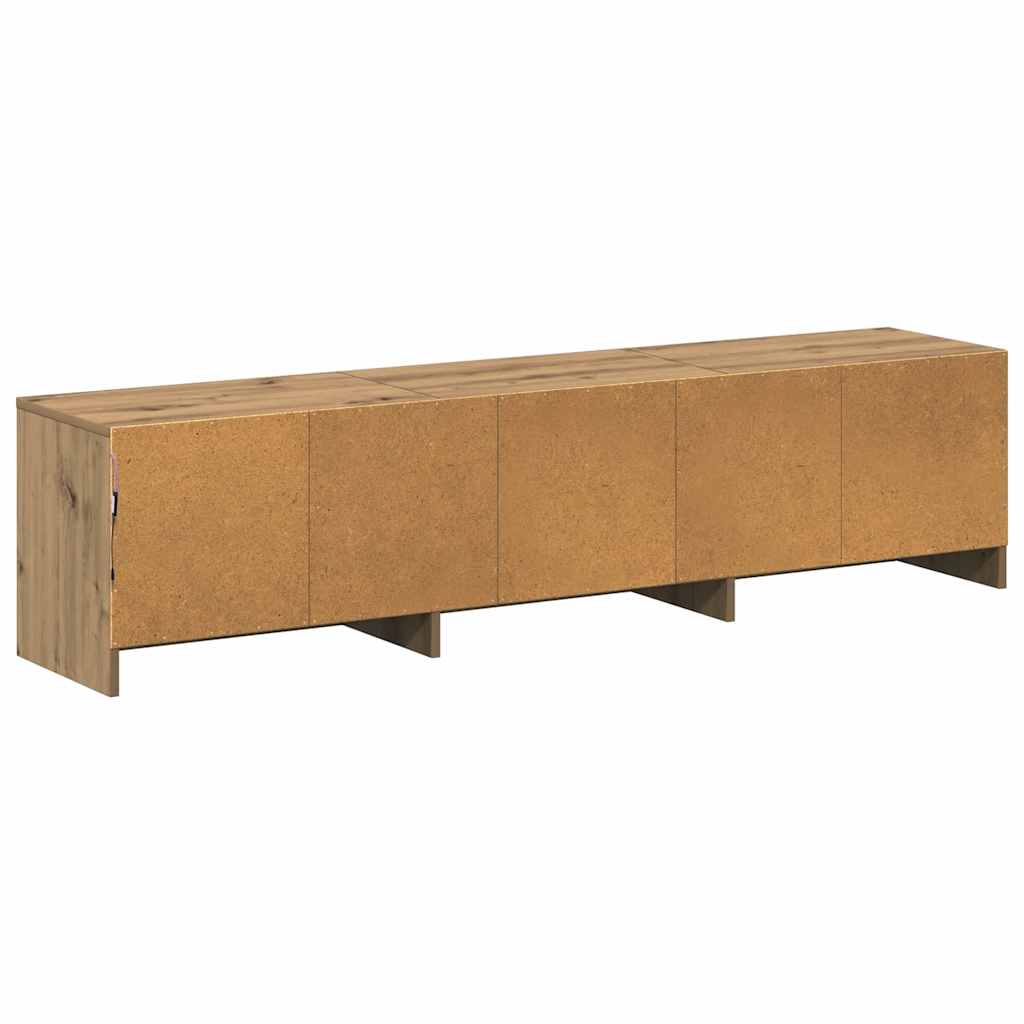 TV Stand with LED Artistic Oak Finish 165 x 34 x 40 cm