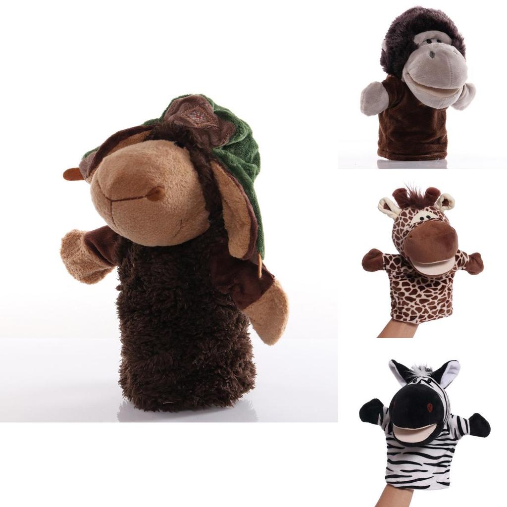 Jucărie de pluș cu degete, marionetă de mână, animal de pluș de desene animate cu gură mobilă, jucărie interactivă pentru grădiniță și interacțiune părinte-copil, 25 cm înălțime