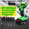 2 Battery Power Electric Wrench Cordless Brushless Impact Wrench Socket Wrench 98VF 12000mAh Rechargeable Li-ion Tools