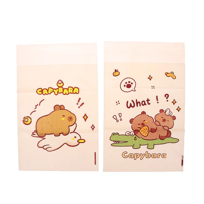 15/30Pcs Portable Universal Auto Door Seat Household Thickened Desktop Trash Can Cartoon Capybara Car Disposable Garbage Bag