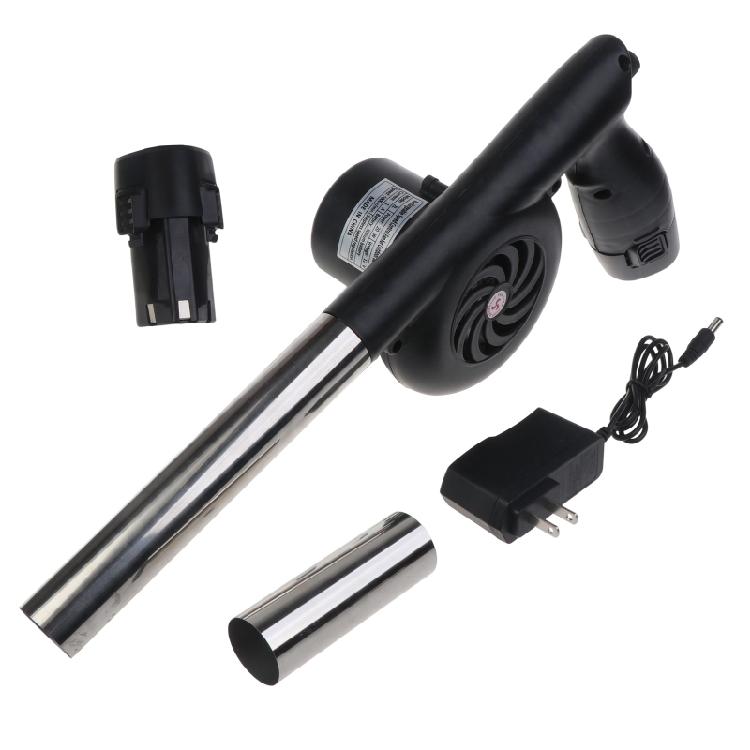 Electric BBQ Fan Air Blower DC12.6V Camping Cooking Stove Bellows +2x Batteries