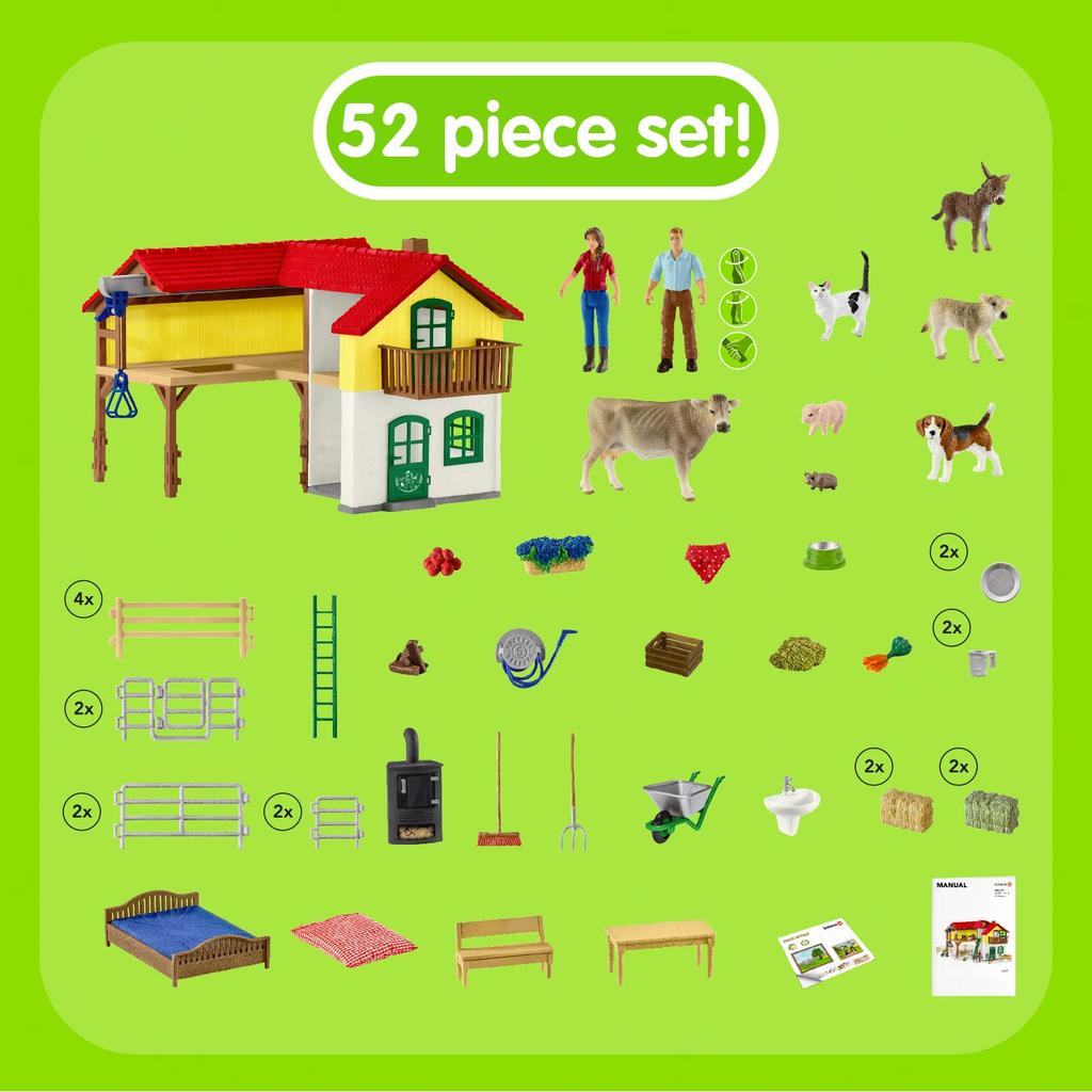 Schleich Farm World Live with Animals Big Farm Family House Figure 42407