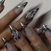French Silver 3D Wearable Mirror Manicure Fake Nails