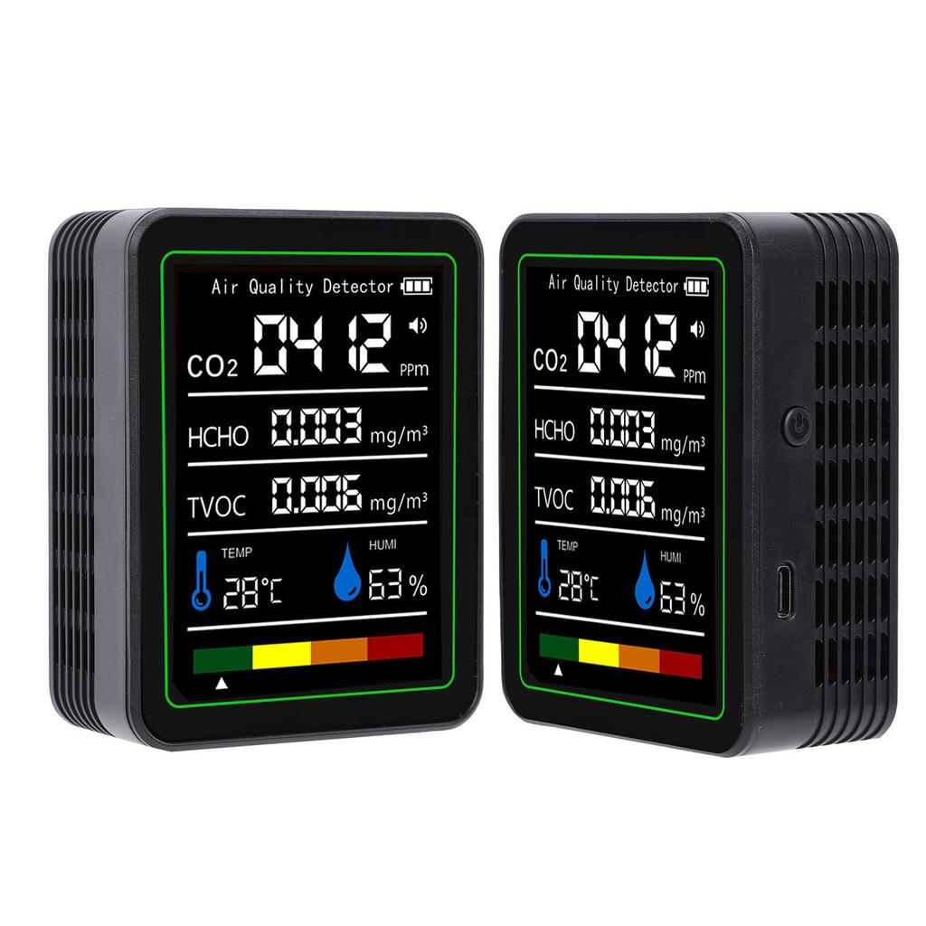 5 in 1 Air Quality Detector CO2 TVOC HCHO Temperature Humidity Tester Real Time Accurate Detection Air Quality Meter