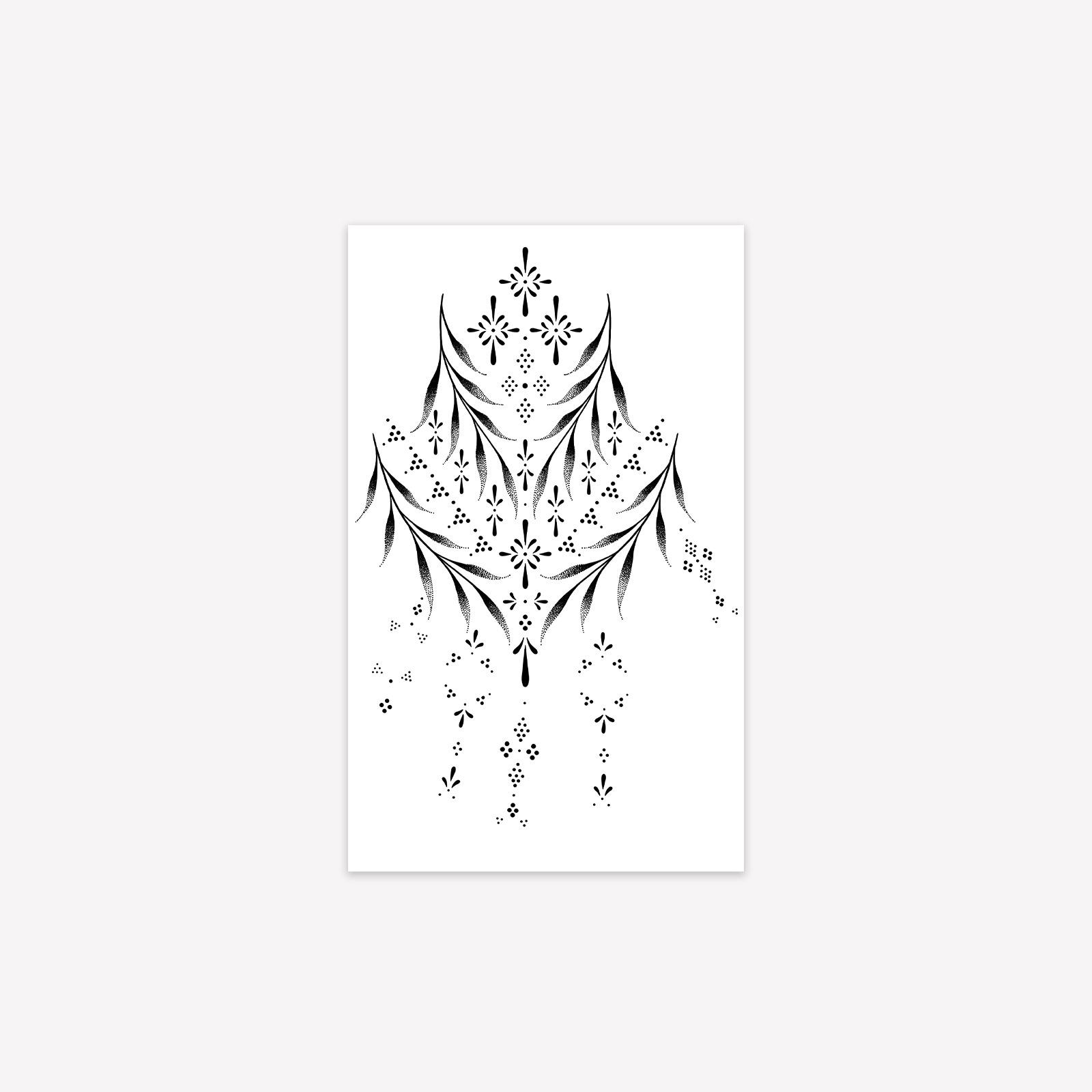 Herbal Wicker Totem Hand Tattoo Sticker Lasting Waterproof Personality Niche Semi-Permanent Tattoo Sticker 11*18
