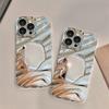 Applicable Huawei mate60pro mobile phone case Honor 90/80 electroplated silver wave pleated mirror nova11 advanced