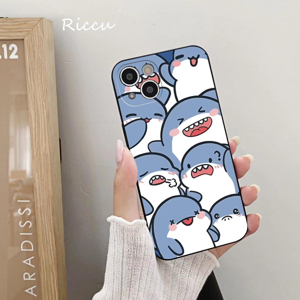 New Grinning Shark Phone Case 14 11 12 Pro 8 7 14 Plus 2020 X Pro 14 MAX 13 MINI XR XS Soft iphone 14 Cartoon Shark Phone Covers