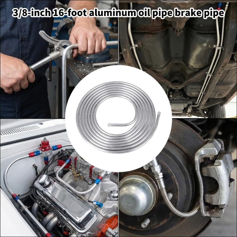 3/8Inch 16Ft Aluminum Brake Line Tube For Car And Motorcycle Brake System Upgrades Hydraulic System Tubing Roll