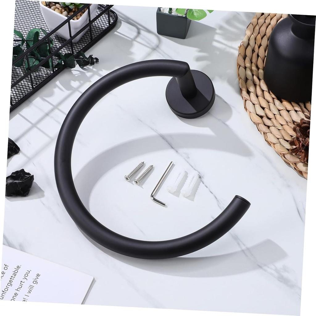 Wandmontierter offener Handtuchring, Dekorative Handtuchaufhängung, Edelstahl-Design, Badezimmerzubehör für Handtücher und Waschlappen