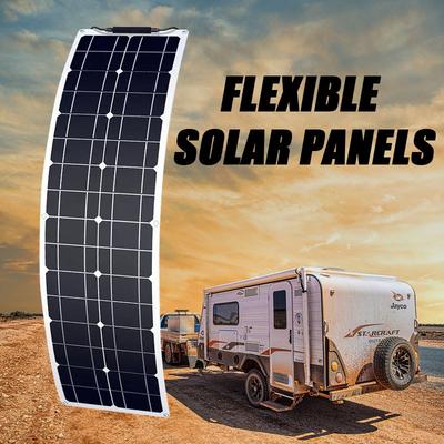 50W/100W/150W/200W Flexible Solar Panel 12V Battery Charger Monocrystalline Silicon Suitable for RV Cabin Tent Car Etc