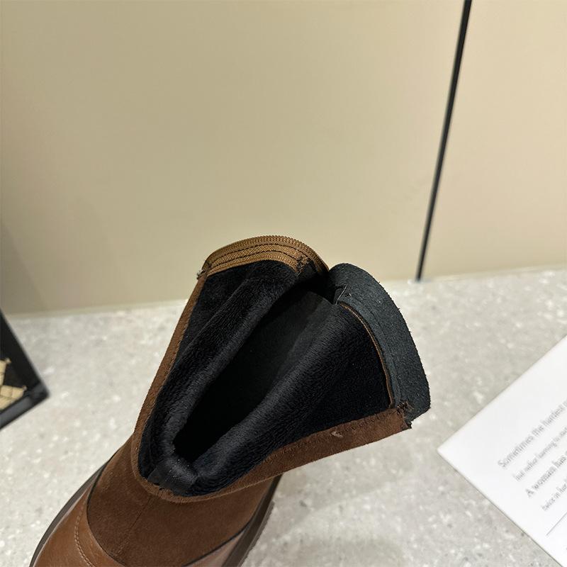 2025 autumn new retro British Martin boots women's Korean version thick-soled thick-heeled short boots elastic thin boots women