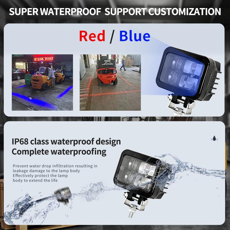 Truck Universal 15W Red and Blue Area Signal Indicator Light Suitable for Forklift Dangerous Area Safety Warning Line Light