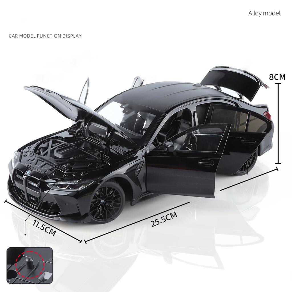 AAAOJ1 NEW 1:18 BMW M3 CS LCI G80 Mpower Supercar Alloy Car Diecasts & Toy Vehicles Car Model Miniature Scale Model Car For Children