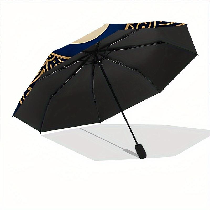 1pc Eagle Mandala Auto Open/close, All-Season Portable Folding Umbrella for Women & Men, Travel, Everyday, Formal Events - Compact Luxury Parasol, Out
