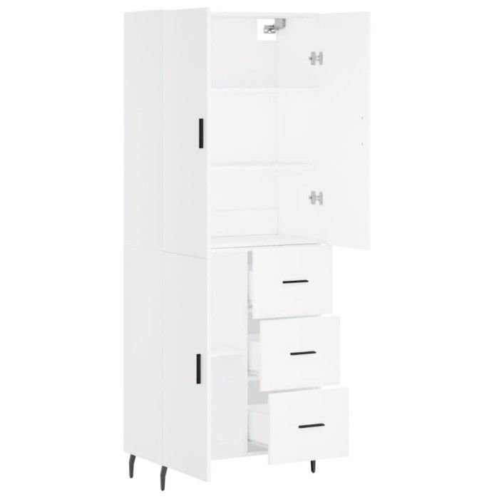 VidaXL Highboard White 69.5x34x180 Cm Engineered Wood 3195915