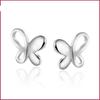 Silver Temperament Ear Jewelry Women'S Personality Simple Smooth Plain Silver Butterfly Earrings Exquisite Atmosphere Fashion Tremella Decoration