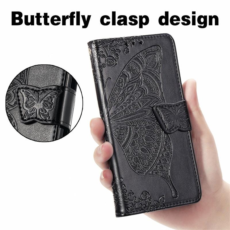 Para OPPO A6 A6C A6S A6T A6X A16 A16S A36 A55S A56 A76 A96 Pro 4G 5G Funda Cartera de Cuero Plegable Soporte para Tarjetas Mariposa Linda