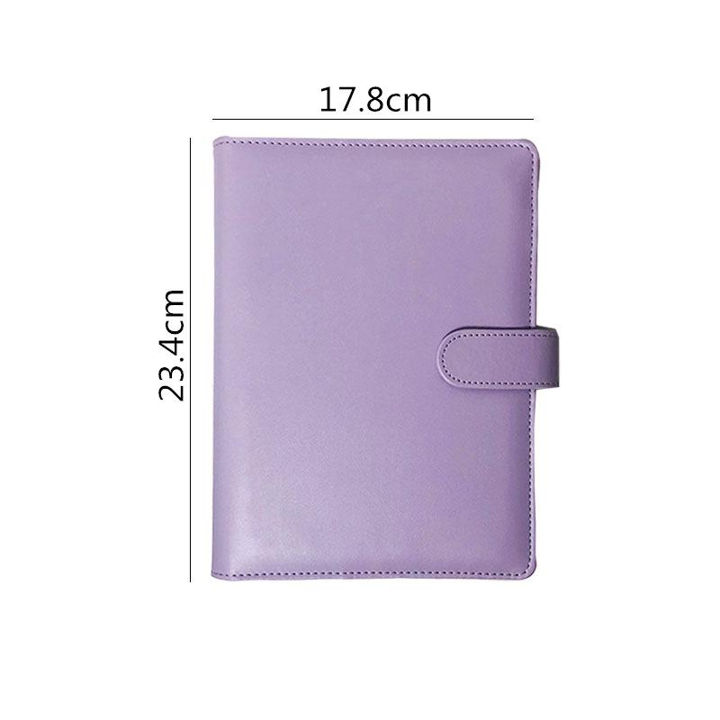 A5 Macaron Solid Color PU Leather Loose-Leaf Notebook Planner - Simple Business Style
