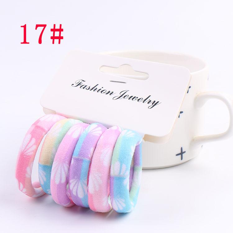 6Pcs/Set High Elasticity Printed Scrunchie Women Girls Children Elastic Hair Rubber Bands Accessories Tie Hair Rope Ring Holder