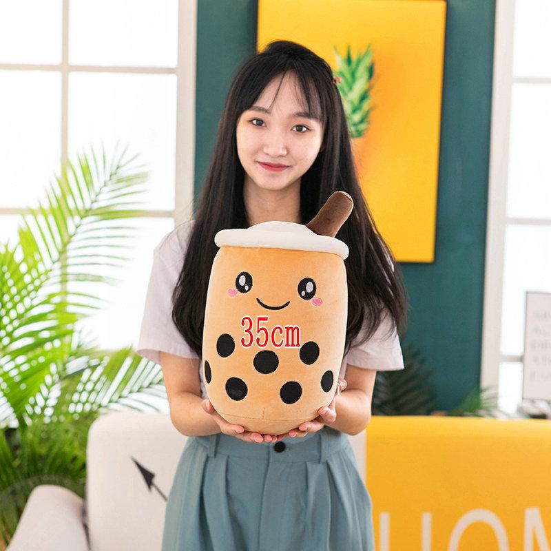 Giant Size Bubble Tea Plushies Squishy Milk Tea Boba Pillow Peluche Ice Cream Fruits Juice Drink Bottle Prop Decor Gift