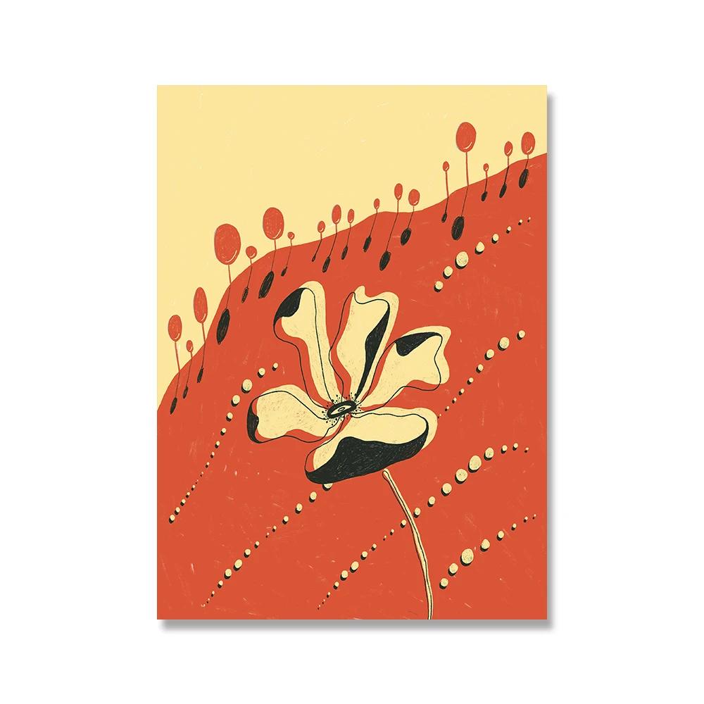 

Японские художественные гравюры середины века в стиле модерн, гинкго билоба и лунный лотос, калина, холст, настенные картины, домашний декор 21x30cm No Framed