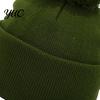 Solid Color Winter Headwear Knitted Hat with Faux Fur Ball, Soft Elastic Windproof Casual Daily Wear Warm Cap, Thickened for Men And Women Unisex