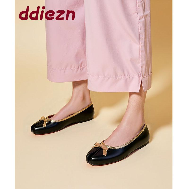 Fashion Fashion Shallow Flats Slip On Shoes For Women New In 2025 Female Strange Toe Footwear Butterfly-Knot Ladies Flats With Shoes