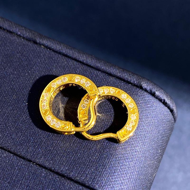 

Серьги Love Gypsy Zircon, мини-серьги в полный ноготь, круглые серьги, позолоченные 18-каратным золотом, женские золотой