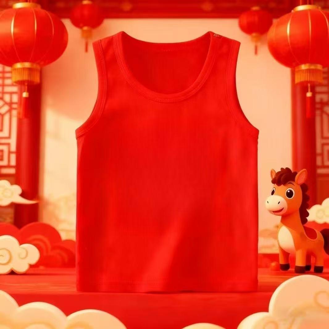 

Детский красный хлопковый жилет, зимняя одежда для мальчиков и девочек, без рукавов, наряд на Новый год Крысы 80cm