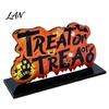 Halloween Wooden Ornaments Tabletop Ornaments, Freestanding Solid Wood Letter Signs, Decorative Table Centerpiece Desktop Accessories with Pumpkin And