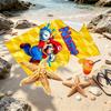 Custom Name Personalized Super Mario Print Beach Towel, for Trip Camping Beach Party Home Decor, Birthday Gift for Family & Friends