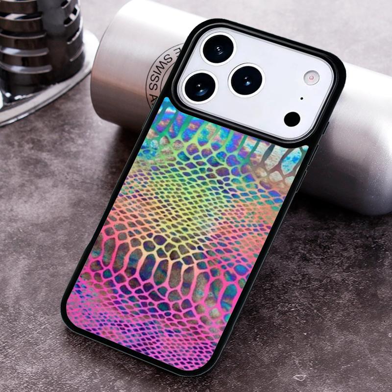 Schlangenhaut-Print Handyhülle Für iPhone 17,16e,15,14,13,12,11,Mini,Pro,MAX Weiche Silikonhülle