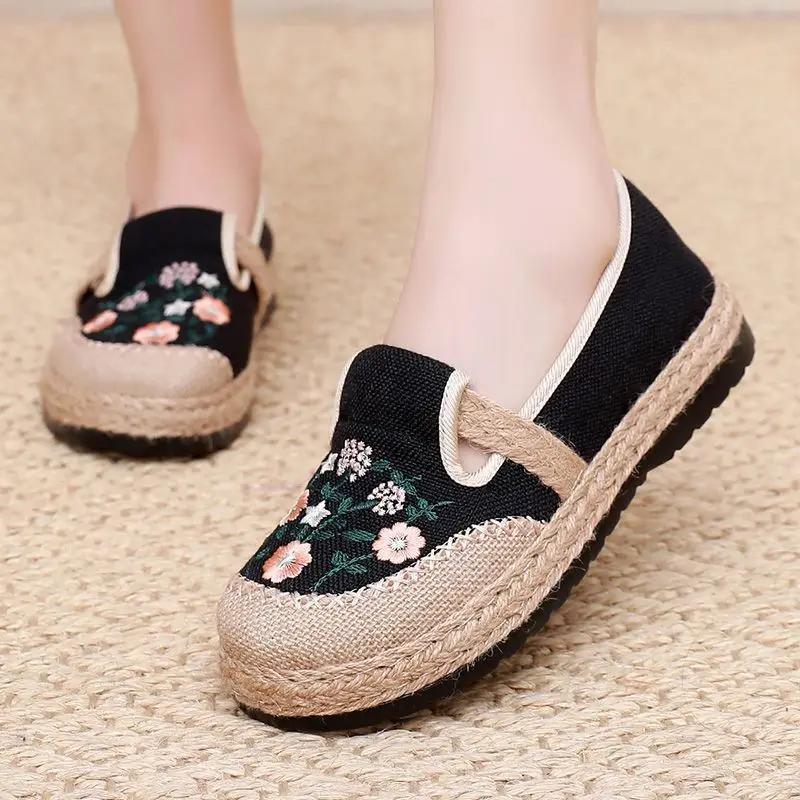 Casual Slip On Linen Shoes for Women Y2k Fashion 39 Designer Luxury Aesthetic Walking New Arrival 2025 Deals Woman Footwear Sale