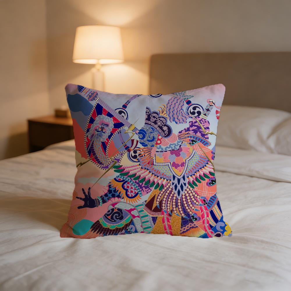 K-kohei K-kyomori Art Cushion Cover For Pillow Printing Sofa Decoration Home Car Room Coffee Shop Office Nordic Simplicity