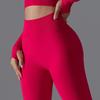 Nahtlose High-Waist Yoga-Hose mit Po-Lifting für Damen - Unifarbene Fitness- und Laufbekleidung
