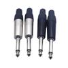 Black Electrophoretic 6.35mm Mono Audio Plug, White Nickel-Plated, 6.5 Large, Two-Core Microphone Mixer.