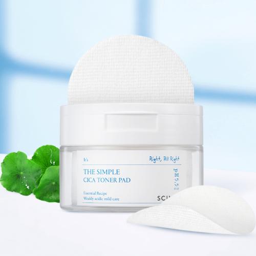 The Simple Cica Mildly Acidic Soothing Toner Pads (60 Pads)